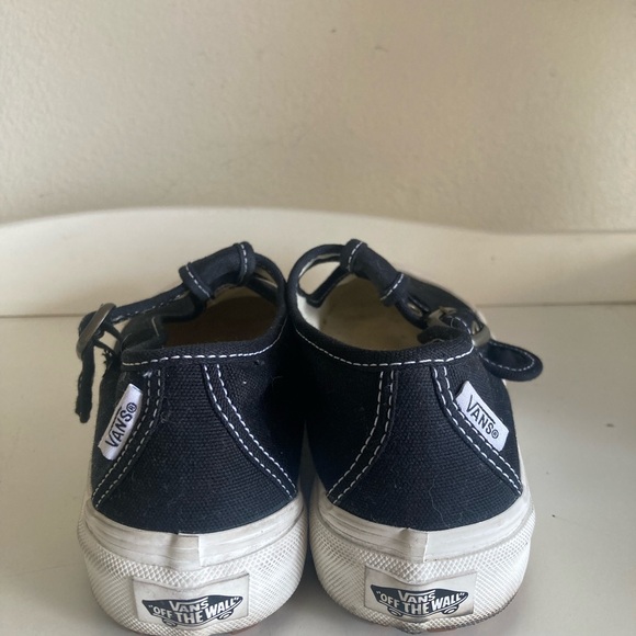 Vans Black and Cream Mary Jane Buckle Sneakers - Picture 3 of 5